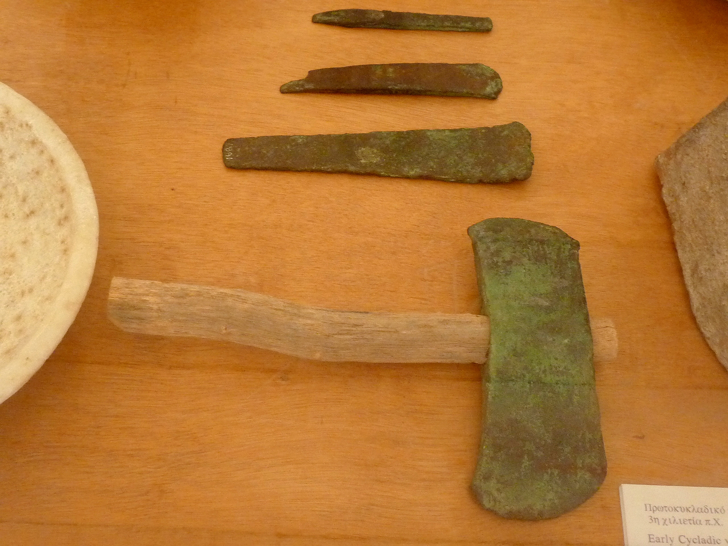 cycladic carpentry tools: hatchet and chisels