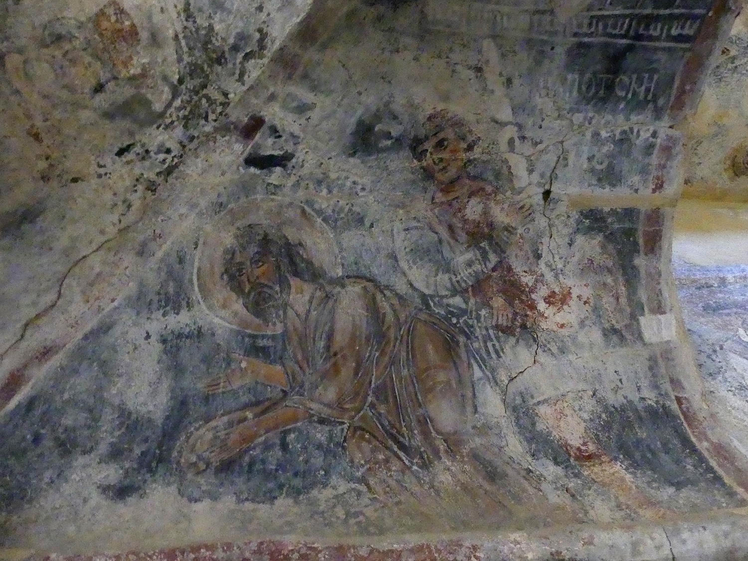 Agios Georgios Diasoritis, wall paintings, beheading of John the Baptist