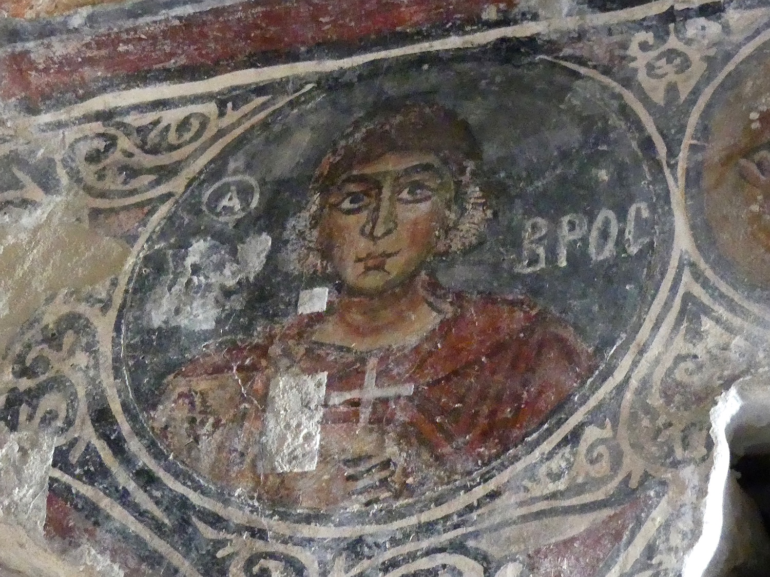 Agios Georgios Diasoritis, wall paintings, saints in the eastern arm