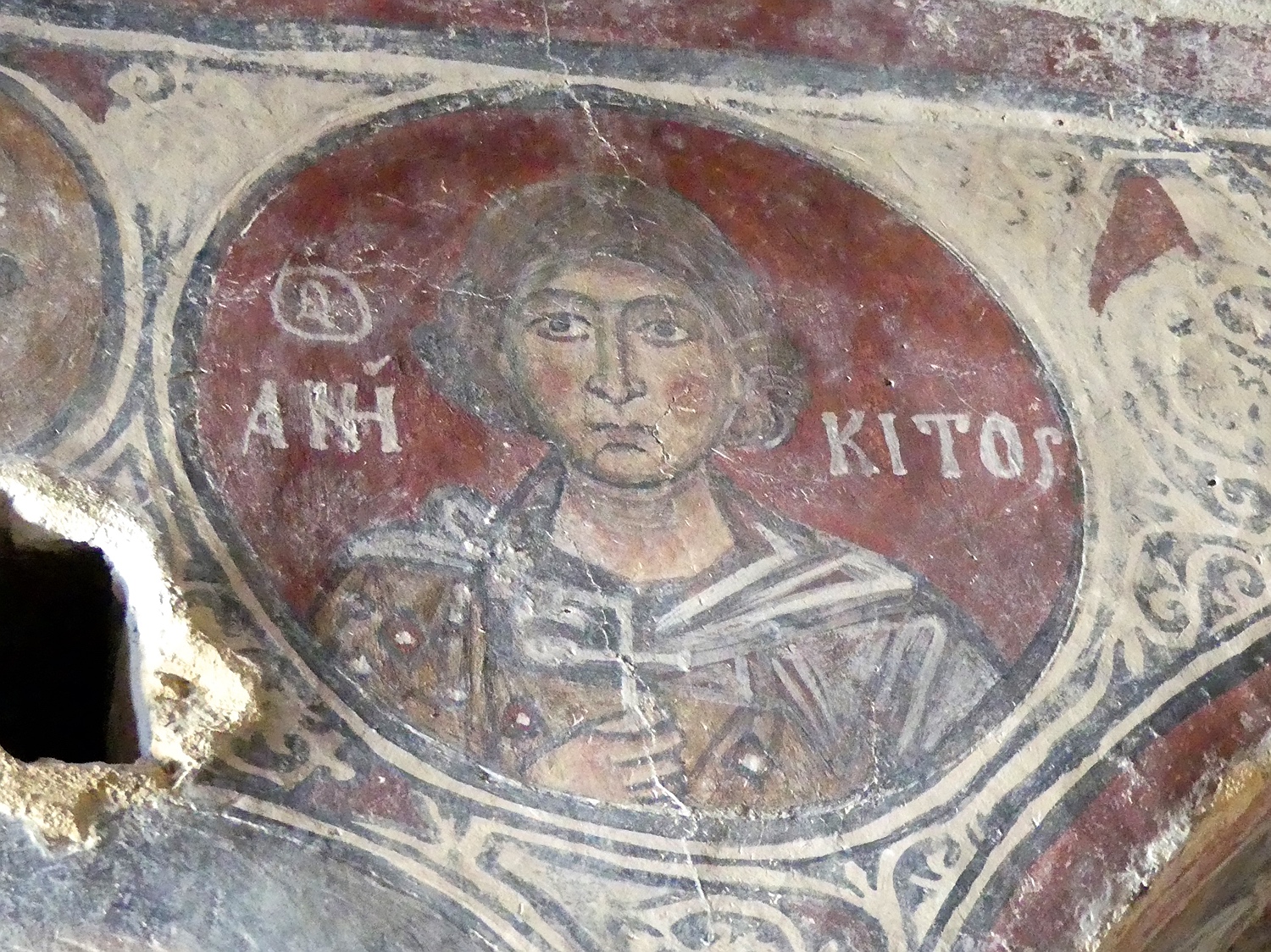 Agios Georgios Diasoritis, wall paintings, saints in the eastern arm