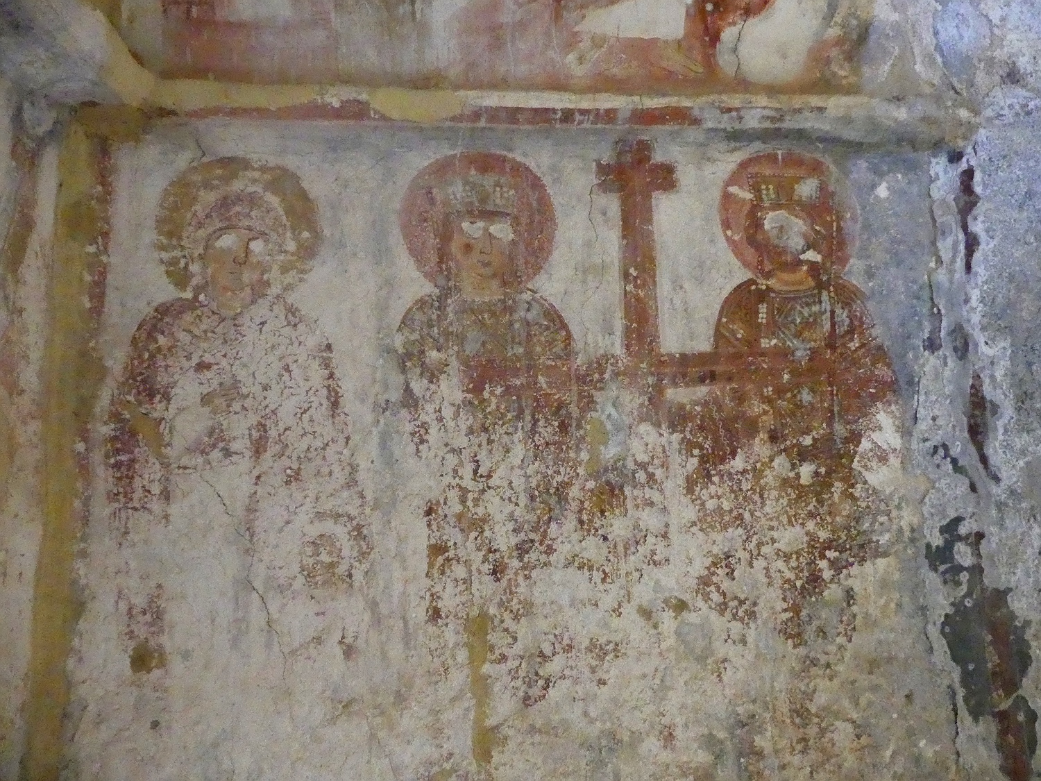 Agios Georgios Diasoritis, wall paintings, Saints Helena and Constantin